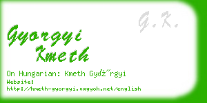 gyorgyi kmeth business card